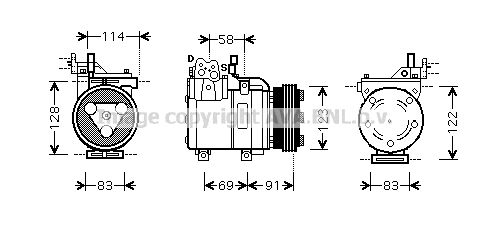 AVA QUALITY COOLING Компрессор, кондиционер HYK196